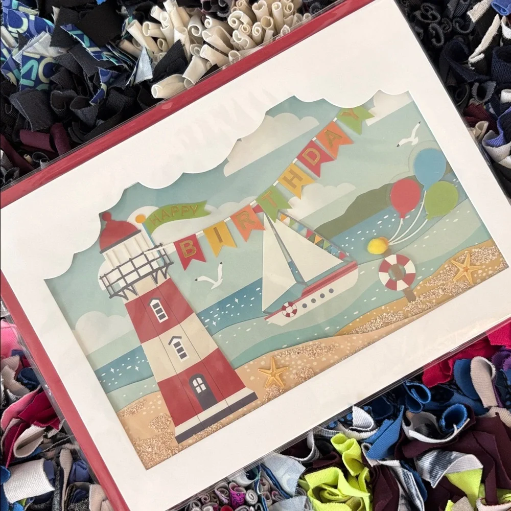 🆕Papyrus “Shadowbox” Coastal Birthday Greeting Card